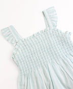 RuffleButts + RuggedButts - Girls Retro Stripe Smocked Tank Top: Brown / 12-18m