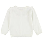 RuffleButts + RuggedButts - Girls Off-White Sweater Knit Ruffle Trim Cardigan
: White / 4T