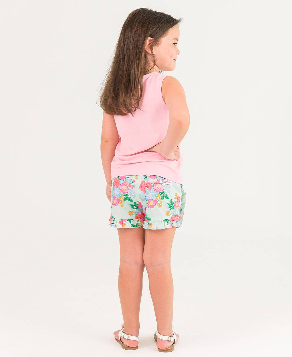 RuffleButts + RuggedButts - Girls Pink Knit Ruffle Trim Tank
: Pink / 2T