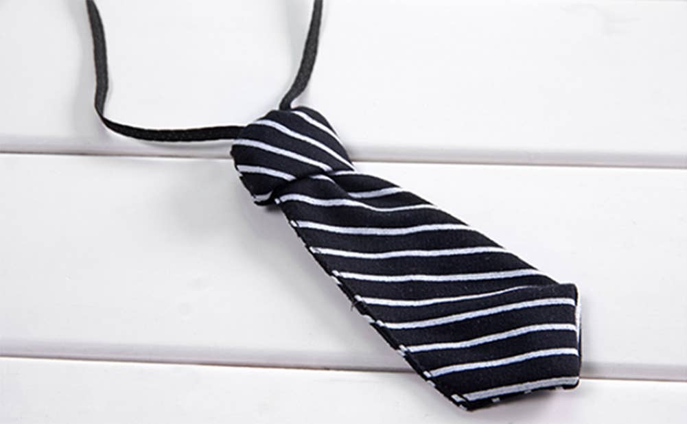 Fennco Styles - Navy Blue Formal Adjustable Tie Baby Romper and Hat: 95/18-24m