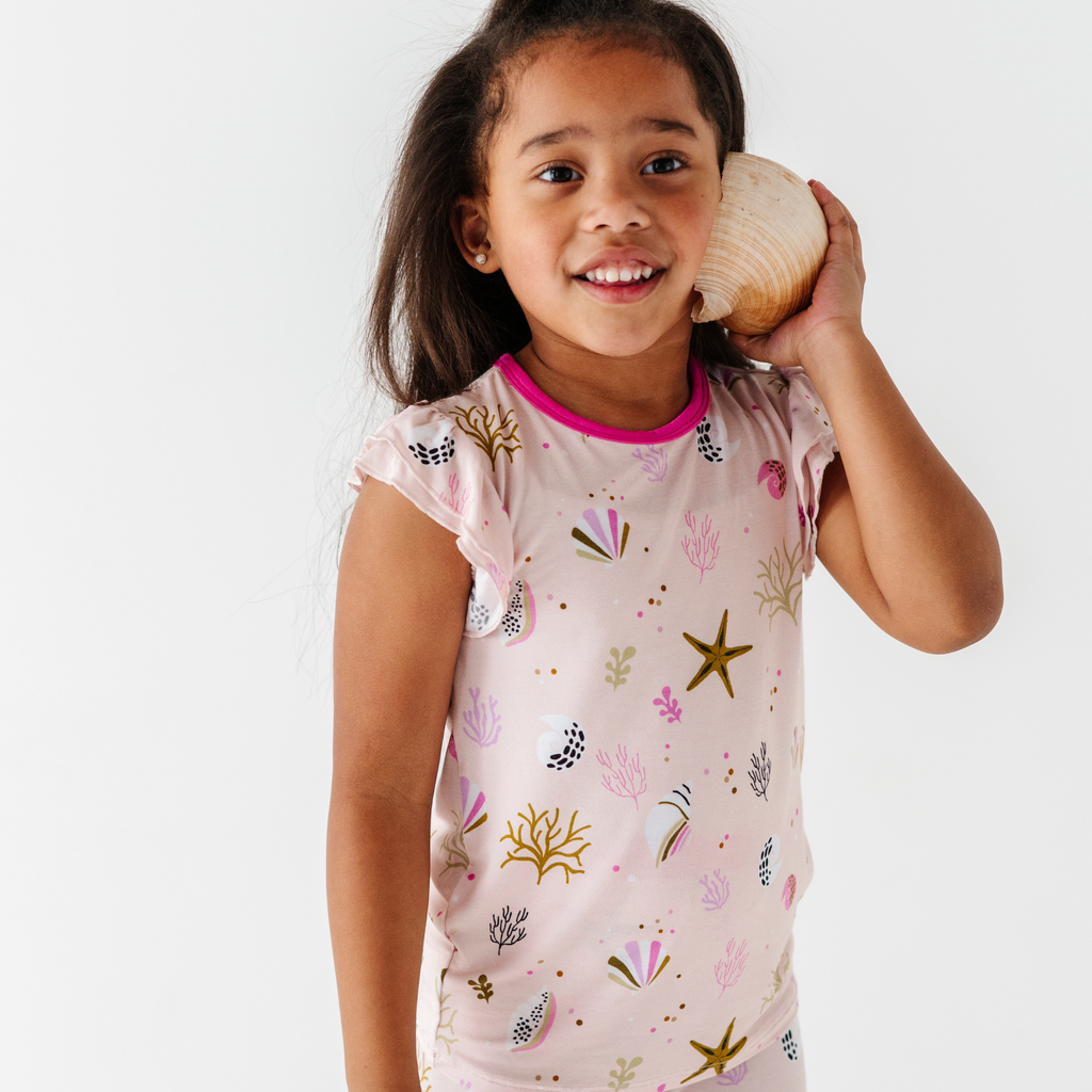 Kiki + Lulu - That's What Sea Said Ruffle Pajamas Toddler/Kids: 3T