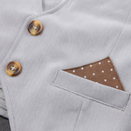 Fennco Styles - Grey & White 4pcs Tuxedo Boy Outfit: 6-12m
