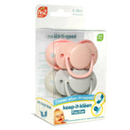 RaZbaby - Keep-it-kleen Pacifier 2PK - Grey & Pink