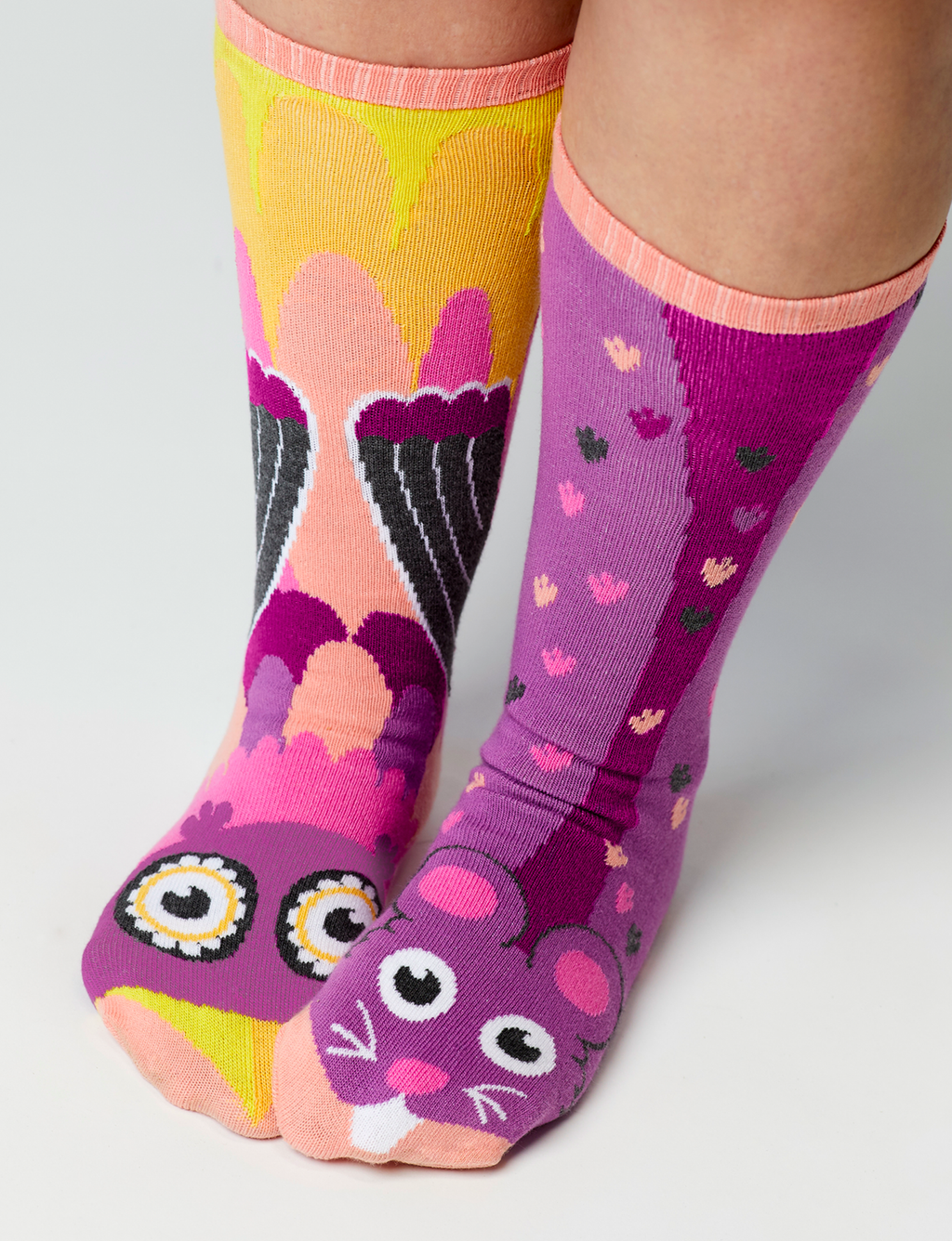Pals Socks - Owl & Mouse Mismatched Animal Socks: Adults