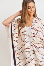 Love and Repeat - TASSEL LINE PRINTED OPEN FRONT KIMONO: MULTI