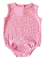 Bubble Outfit Pointelle Dune - Organic - Pink Flower