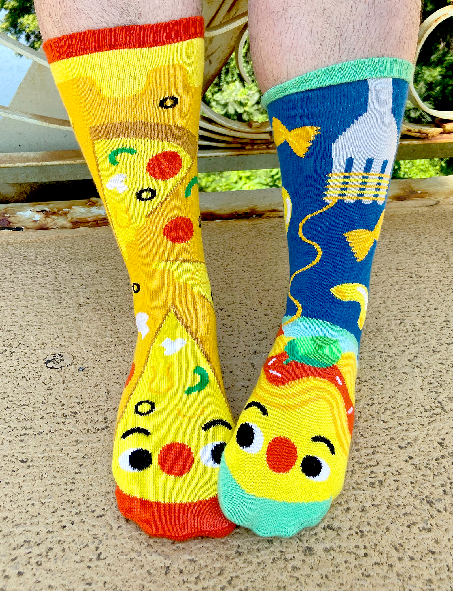 Pals Socks - Pizza & Pasta Mismatched Food Socks: Adults
