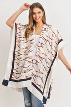 Love and Repeat - TASSEL LINE PRINTED OPEN FRONT KIMONO: MULTI