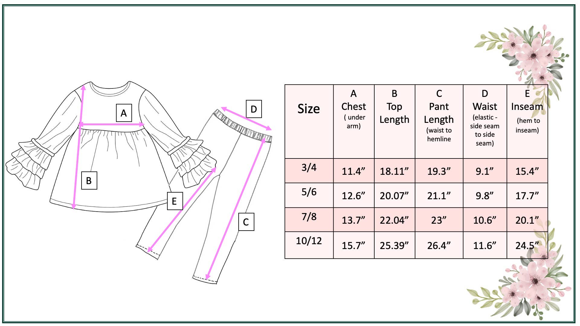 Adorable Sweetness - Girls Sage Green 3 Ruffles Shirt & Floral Leggings Fall Set