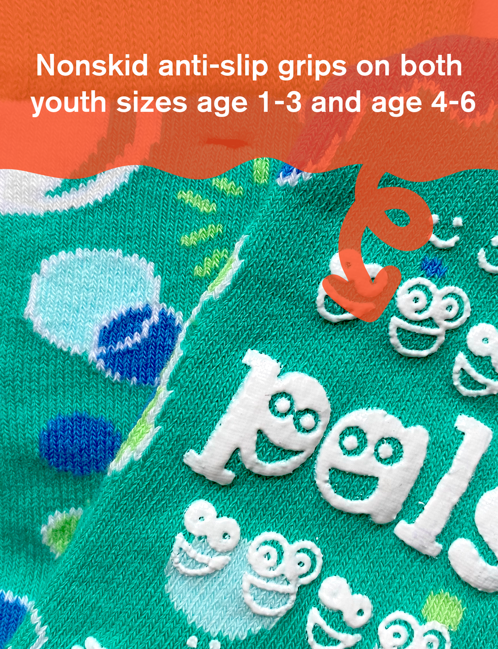 Pals Socks - Pokey & Poppy - Mismatched Cactus Bubble Non-Slip Kids Socks: Ages 1-3