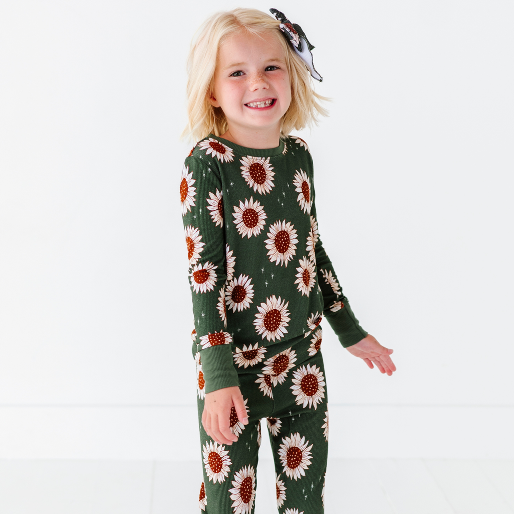Kiki + Lulu - Rustic Blooms Ribbed Toddler/Big Kid Pajamas: 5/6T