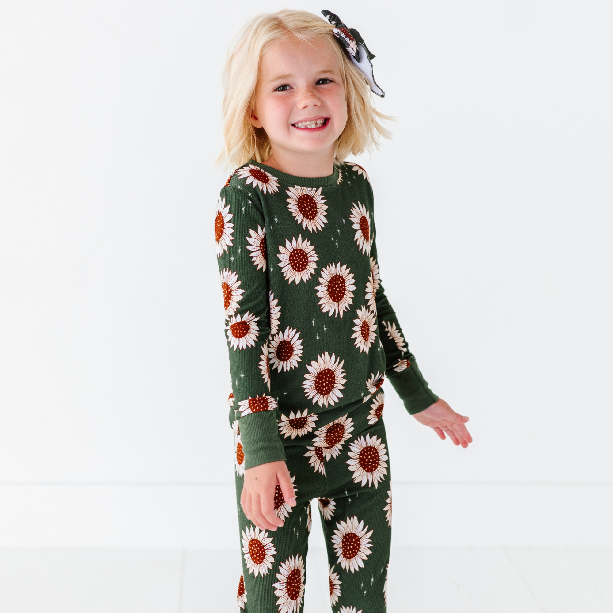 Kiki + Lulu - Rustic Blooms Ribbed Toddler/Big Kid Pajamas: 5/6T