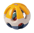 Speedy Monkey - Roller Rattle, a colorful and engaging baby rattle toy with smooth curves and bright yellow, cream, and blue design, perfect for sensory play in a stylish children’s boutique.