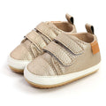 Urban Tots - Velcro Sneaks - Gold, stylish toddler shoes with textured gold finish, secure velcro straps, and cushioned white soles, perfect for cozy baby essentials in a curated children’s boutique.