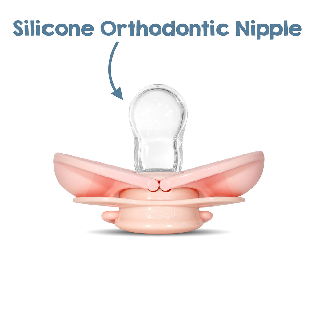 RaZbaby - Keep-it-kleen Pacifier 2PK - Grey & Pink