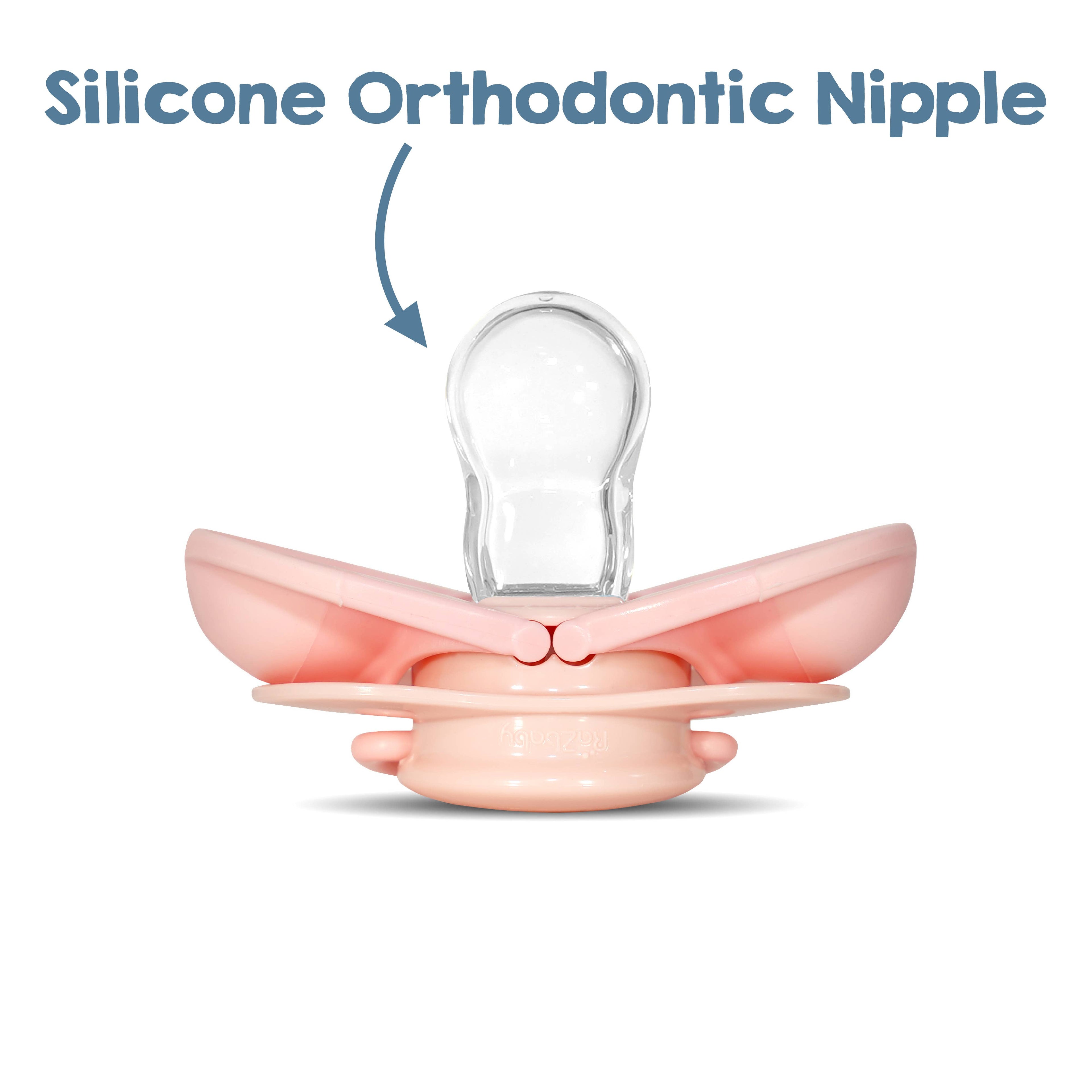 RaZbaby - Keep-it-kleen Pacifier 2PK - Grey & Pink