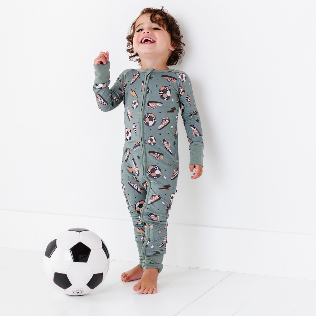 Kiki + Lulu - Goal Hard or Go Home Convertible Footies: 12-18m