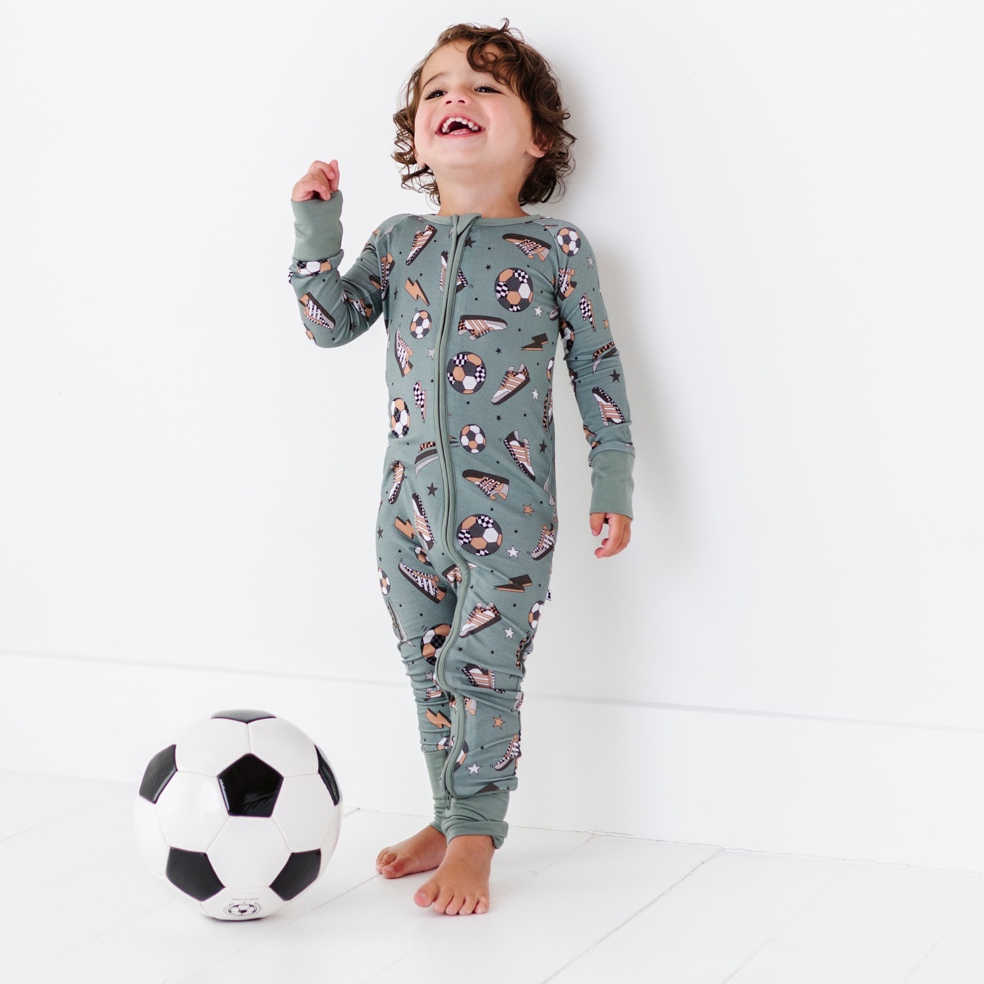 Kiki + Lulu - Goal Hard or Go Home Convertible Footies: 12-18m