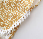 Fennco Styles - Flower Lace Backless Baby Girl Sunsuit Romper : 0-3m