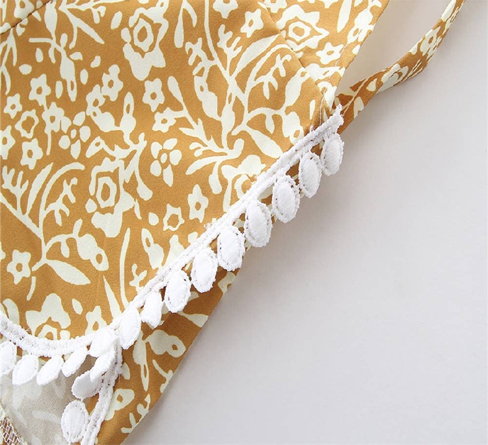 Fennco Styles - Flower Lace Backless Baby Girl Sunsuit Romper : 0-3m