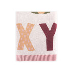 Viverano Organics - Alphabet Blush - Organic Jacquard Sweater Knit Baby Blanket: Natural/Pink / One Size