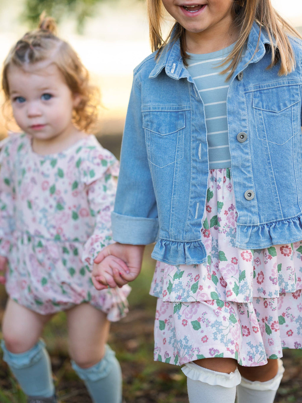 RuffleButts + RuggedButts - Girls Light Wash Jacket
: Blue / 3T