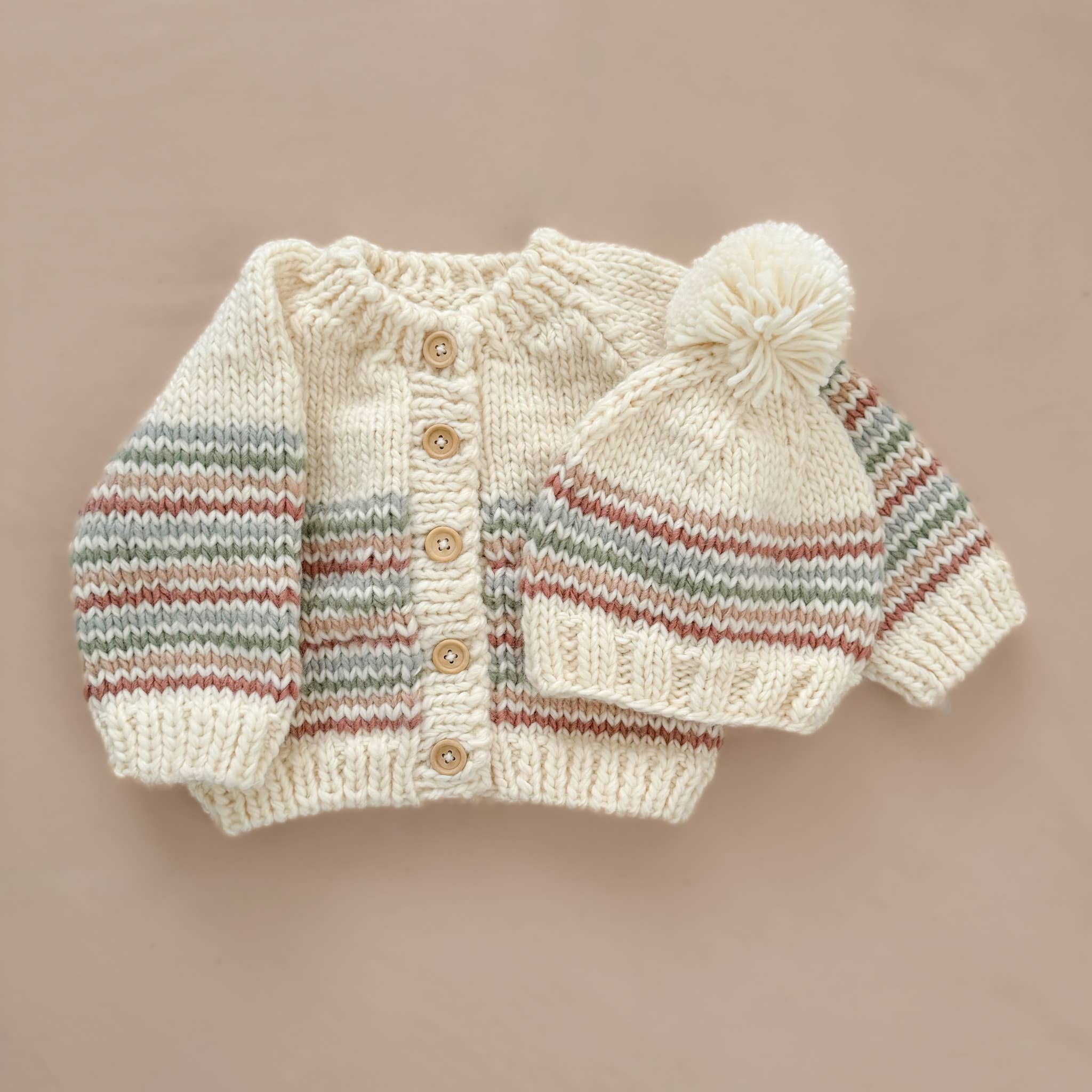 The Blueberry Hill - Stripe Cardigan Pastel | Kid & Baby Sweater Fall Spring: S; 12-24m