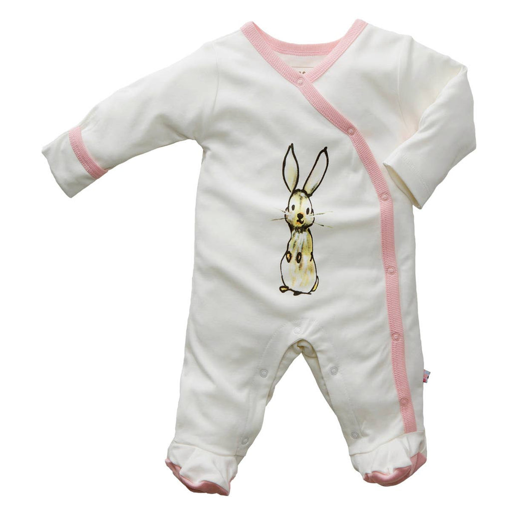 babysoy Inc - Babysoy Jane Goodal Animal Footie: Rabbit-Peony / 3-6m