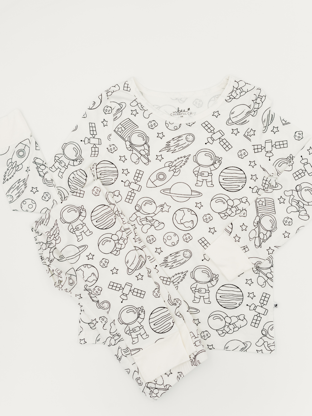 Bee Colorful Co. - Space Coloring Pajamas 2 piece set made from Bamboo: 2T