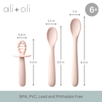 Ali+Oli - Ali+Oli (3-pc) Multi Stage Spoon Set for Baby (Blush) 6m+