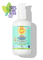 California Baby - Calming™ Everyday Lotion bottle with a pump dispenser, featuring 100% plant-based ingredients for gentle hydration and soothing comfort for babies, kids, and adults.