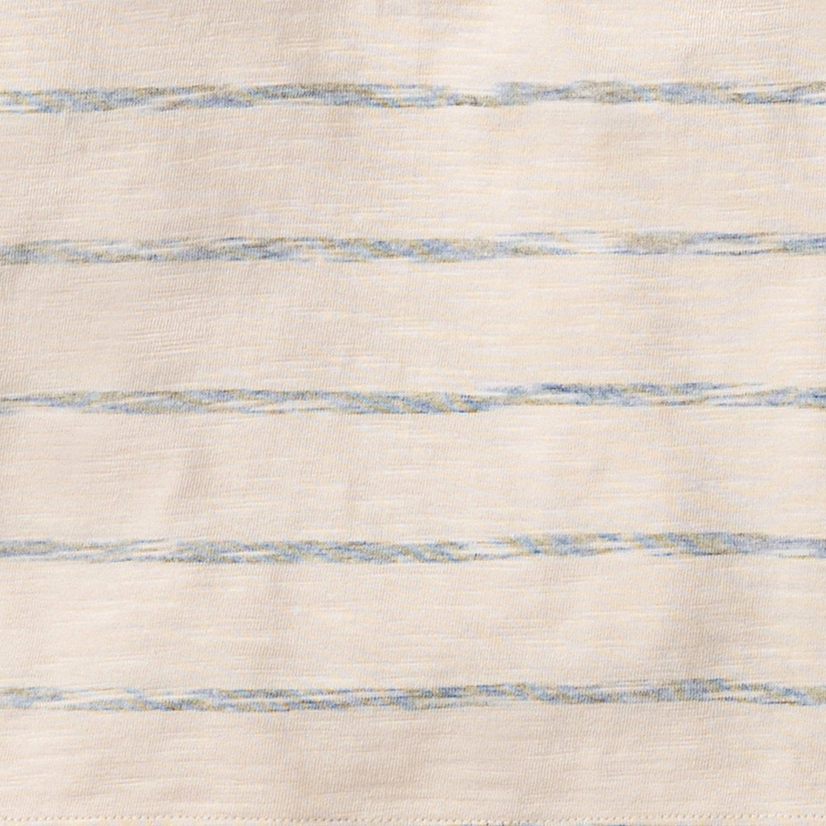 Textured fabric with horizontal blue stripes on a beige background