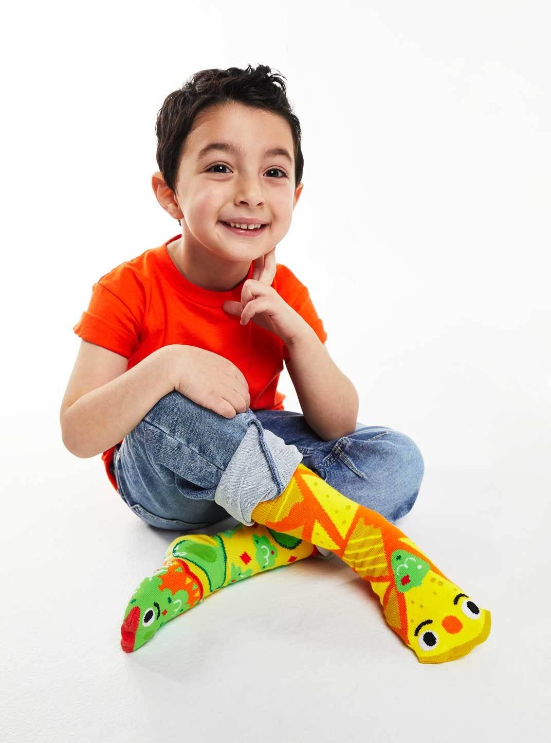 Pals Socks - Chips & Guac Mismatched Non-Slip Kids Socks: Ages 1-3