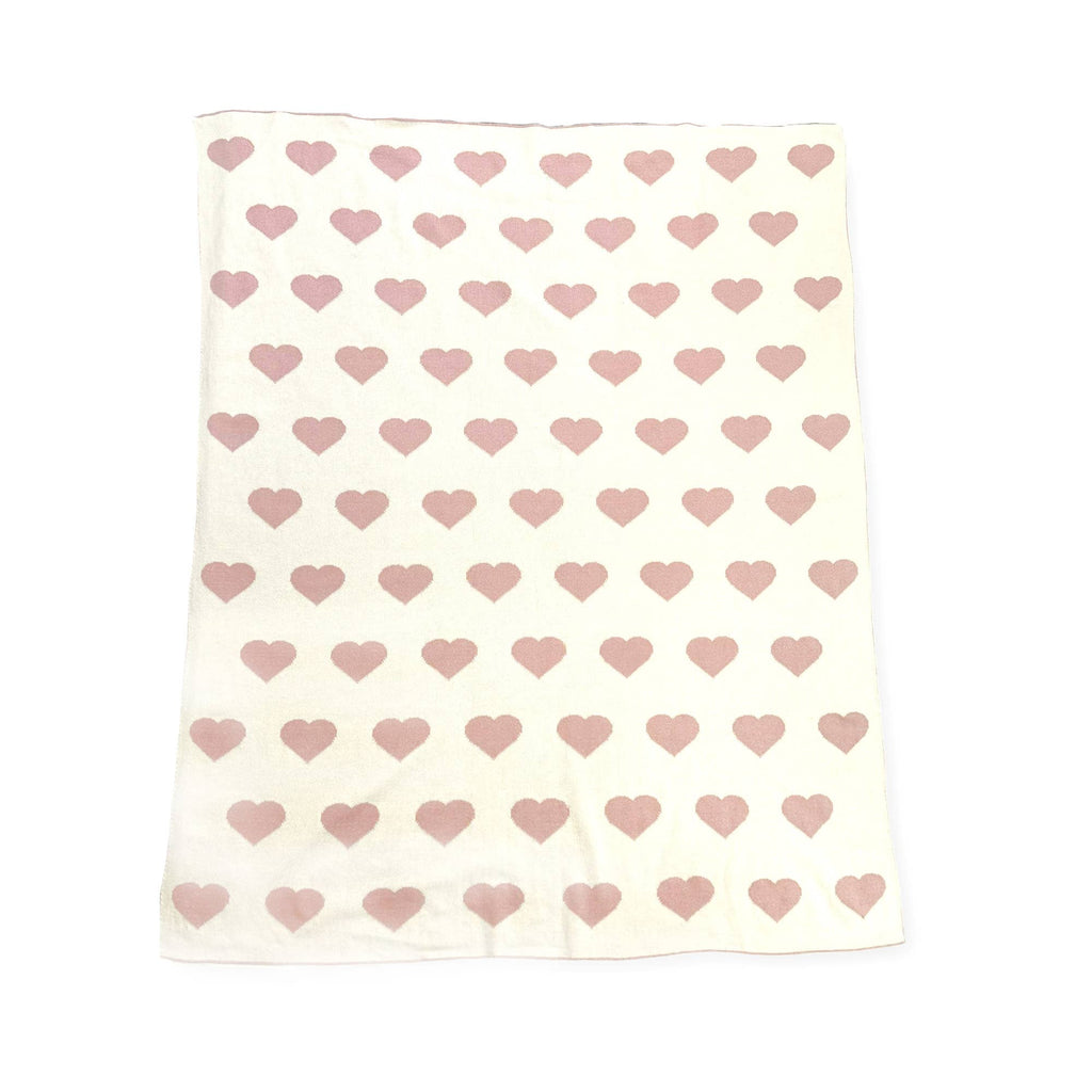 Viverano Organics - Hearts Reversible Sweater Knit Baby Blanket Organic Cotton