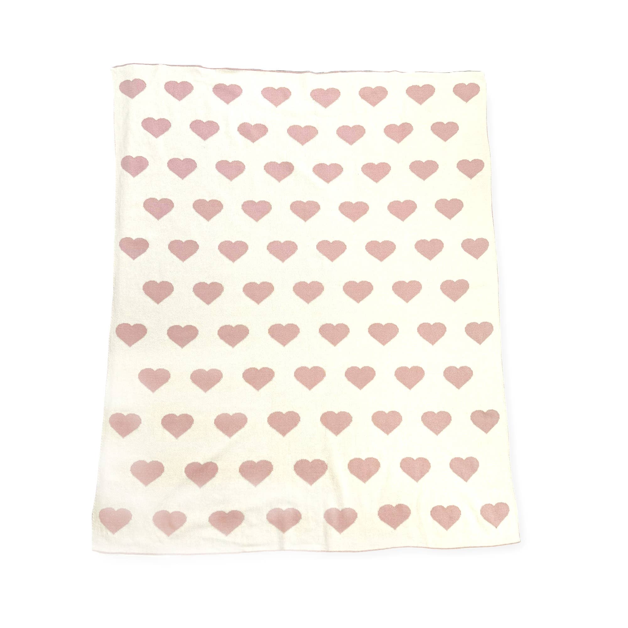 Viverano Organics - Hearts Reversible Sweater Knit Baby Blanket Organic Cotton