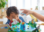 Children playing Dragon's Breath Game with colorful dragon figures and gems, promoting imaginative play and educational fun in a bright, cozy setting.