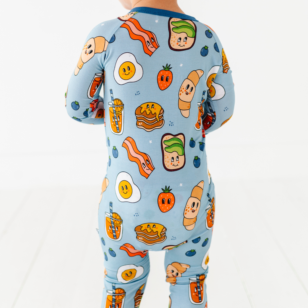 Kiki + Lulu - Blue Breakfast Convertible Footie: 6-12m