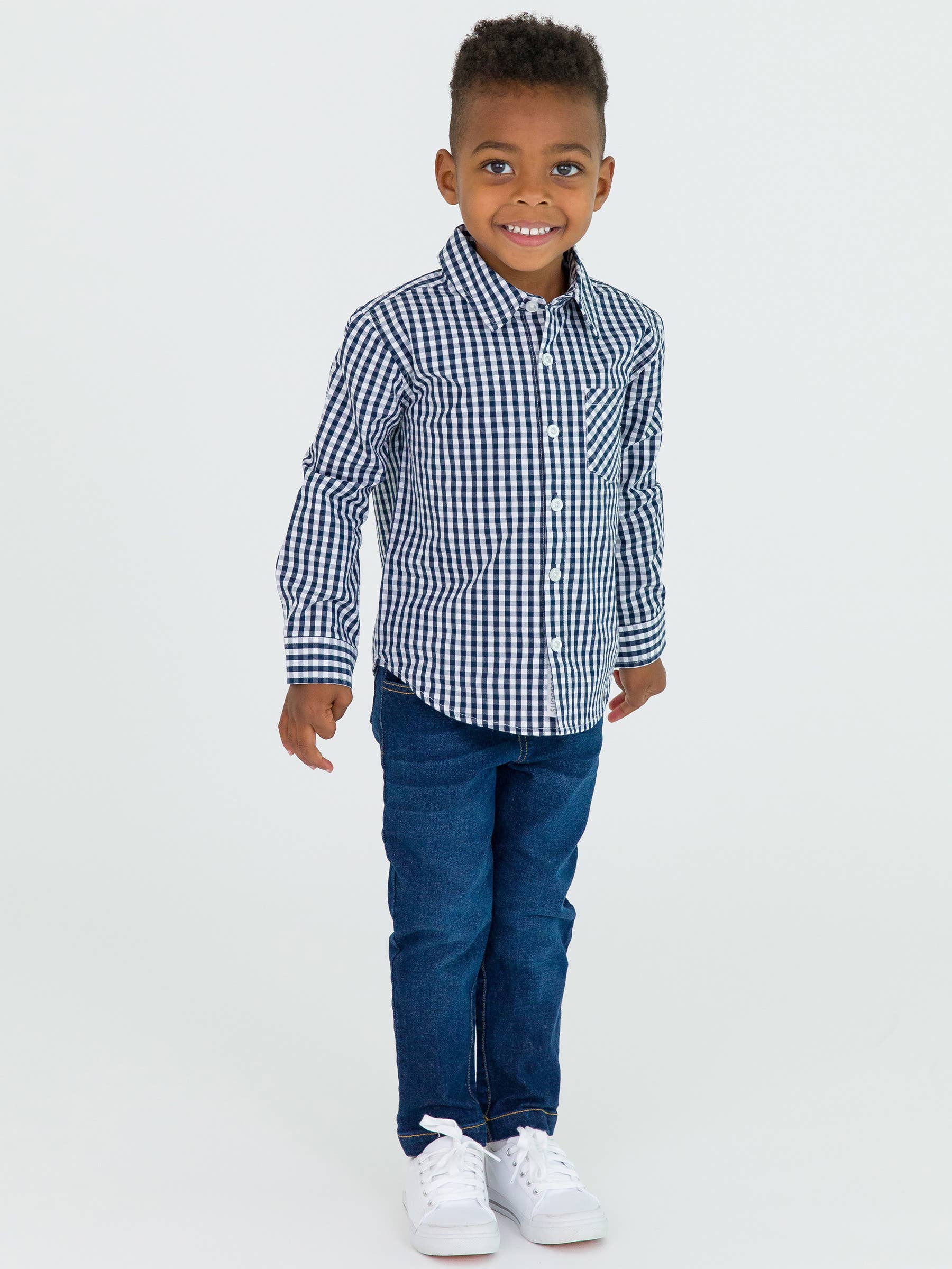 RuffleButts + RuggedButts - Boys Medium Wash Stretch Denim Pull-on Jeans
: 3-6m