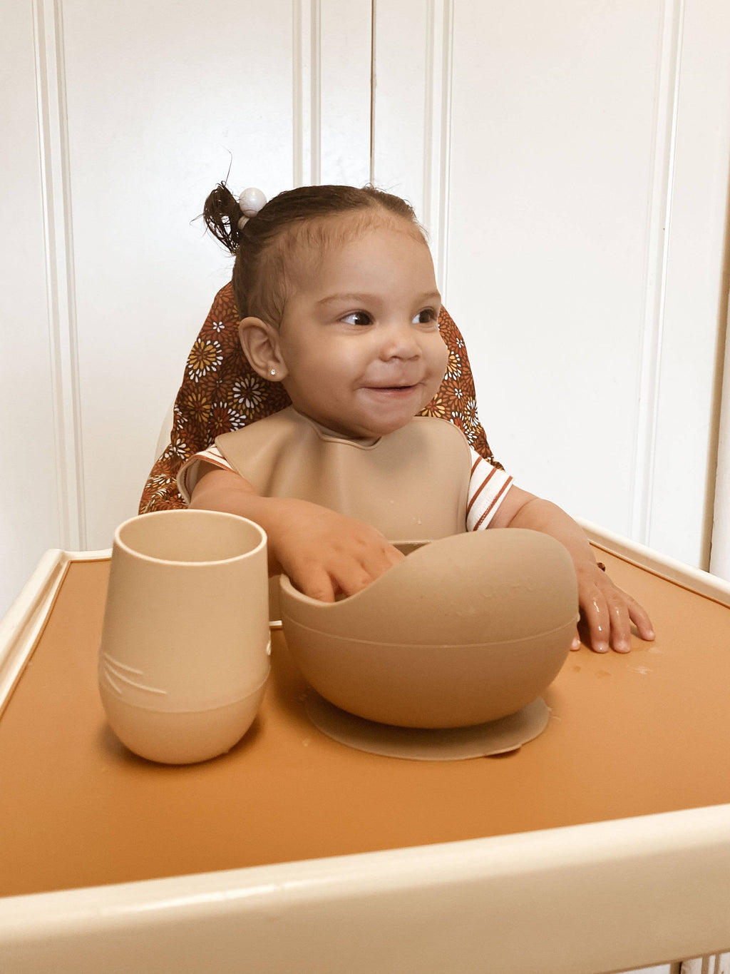 Ali+Oli - Bunny Face Silicone Open Cup for Baby & Toddler (Coconut)