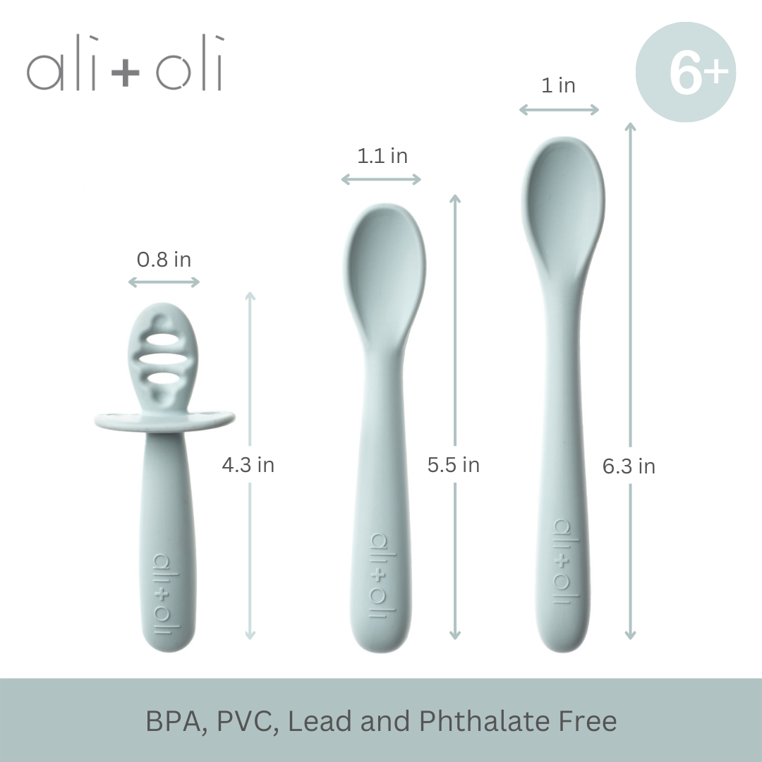 Ali+Oli - Ali+Oli (3-pc) Multi Stage Spoon Set for Baby (Blue) 6m+