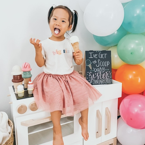 Finn + Emma - Kid toddler organic graphic tee | big sis: 2T