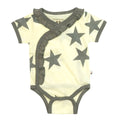 babysoy Inc - Pattern Short Sleeve Ruffle Bodysuit/Onesie: Thunder