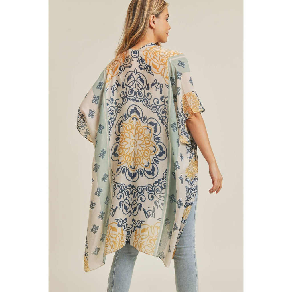 Love and Repeat - BOHEMIAN PATTERN KIMONO: LIME