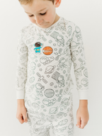 Bee Colorful Co. - Space Coloring Pajamas 2 piece set made from Bamboo: 2T