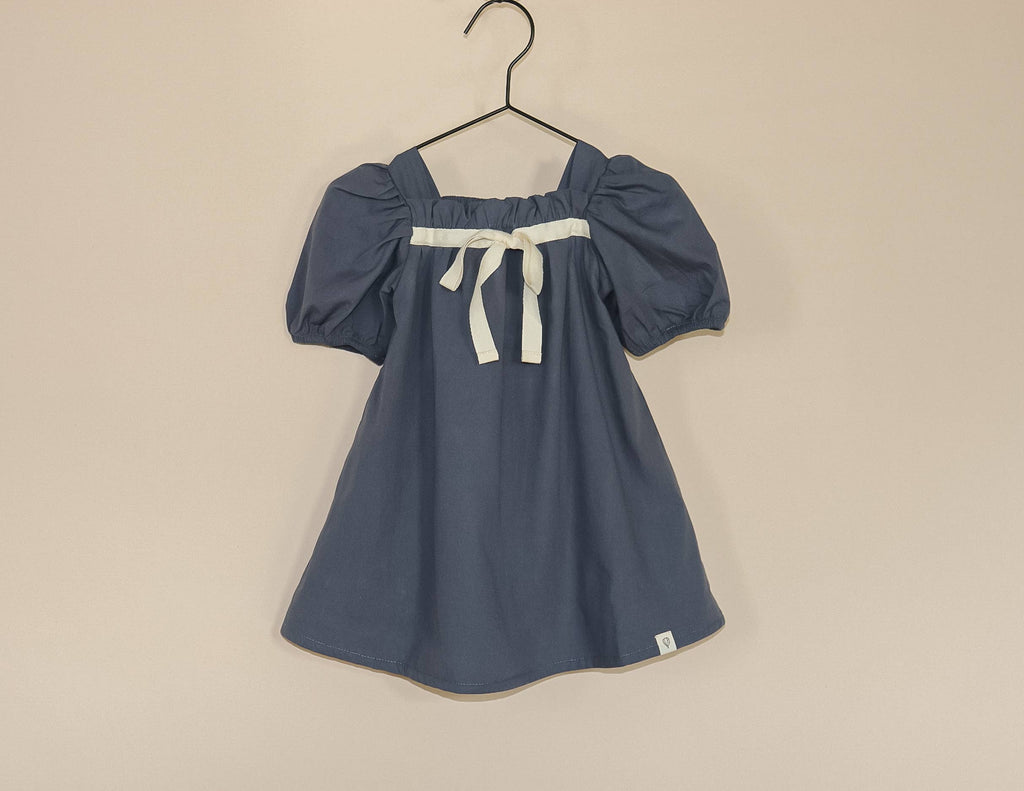 Almond Bud - The Poppy Puff Sleeve Dress Baby Dress: 6-7T