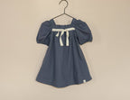 Almond Bud - The Poppy Puff Sleeve Dress Baby Dress: 6-7T