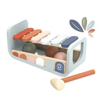 Speedy Monkey - Xylo Bench wooden xylophone with pastel colorful keys and matching mallet, designed for playful learning and imaginative play in a curated children’s boutique.