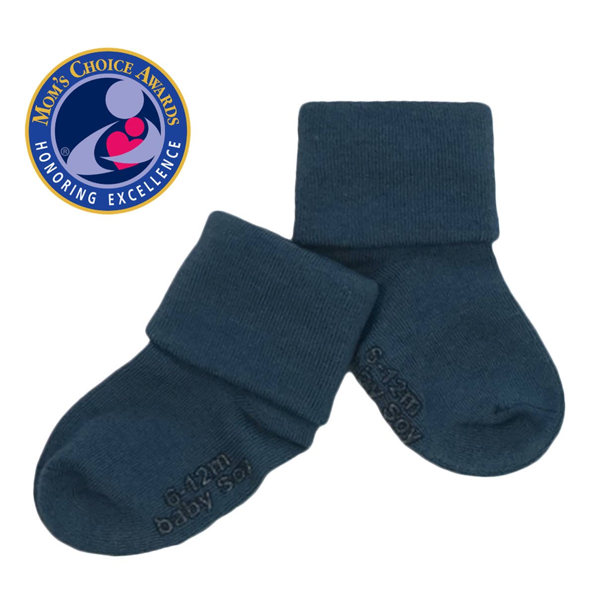 babysoy Inc - Babysoy Modern Stay on  Socks: Indigo / 0-6m