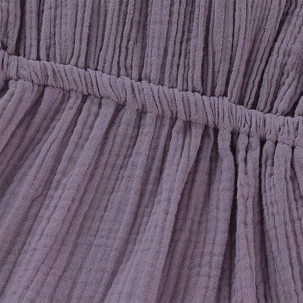 Fennco Styles - Front Tie Bowknot Gauze Cotton Girl Dress: Purple / 4-5T