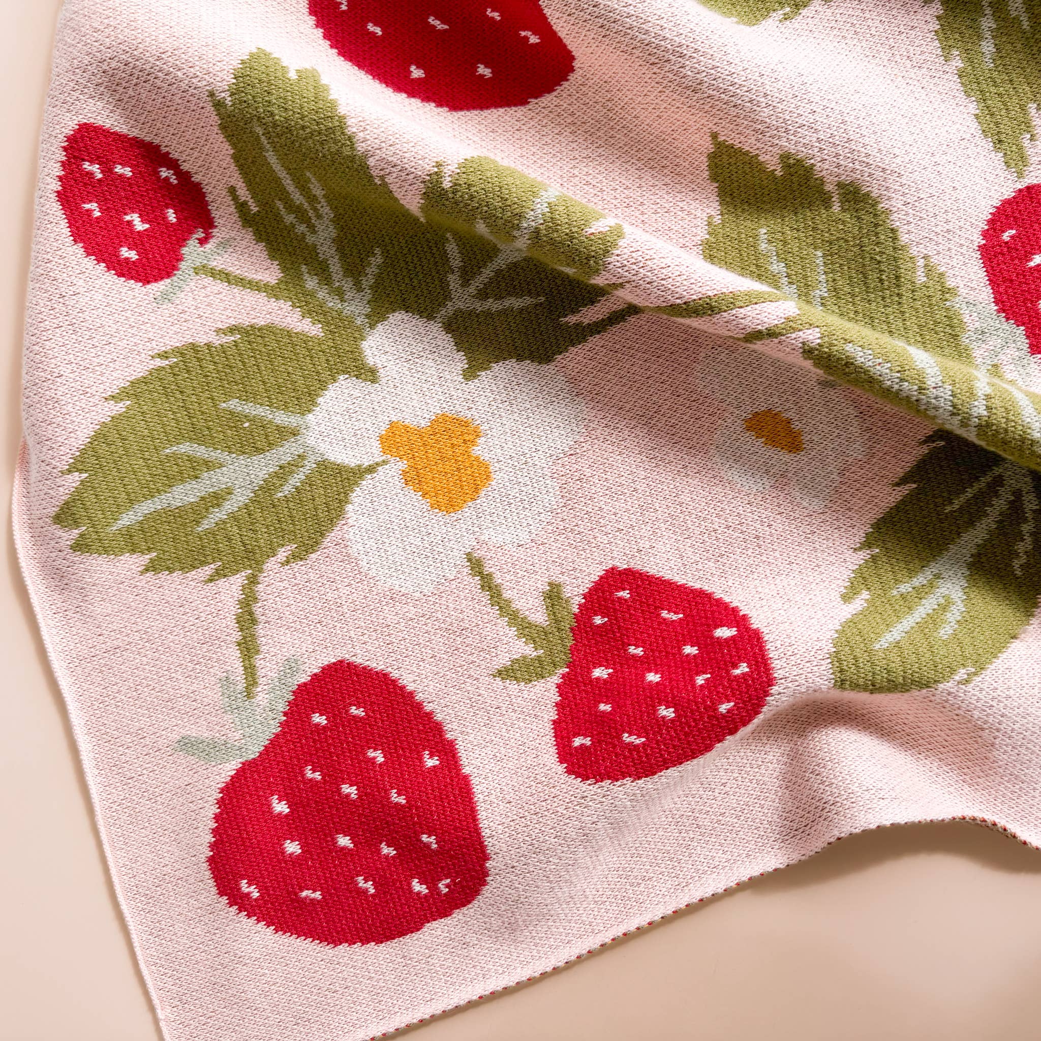 The Blueberry Hill - Blanket Strawberry Bunny Organic Baby Decor Spring Summer: Blush